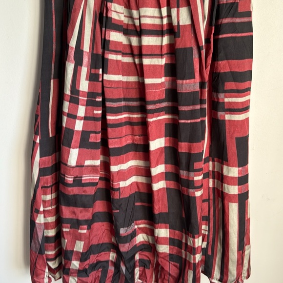 Peruvian Connection Red and Black Geometric Patterned Maxi Skirt 4 - Picture 4 of 10